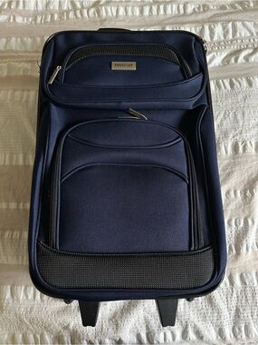 Forecast Blue Rolling Carry-On Travel Bag Suitcase